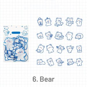 cute cartoon blue animal pet sticker 6