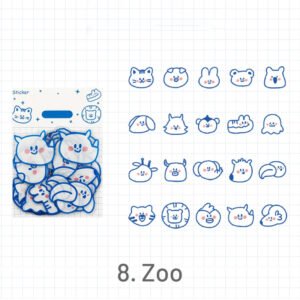 cute cartoon blue animal pet sticker 8