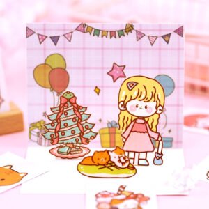 cute cartoon character washi sticker mini book rabbit cat unicorn stickers b2