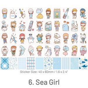 cute cartoon character washi sticker mini book sku 6