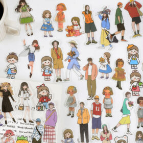 Cute Cartoon Character Washi Sticker Pack
