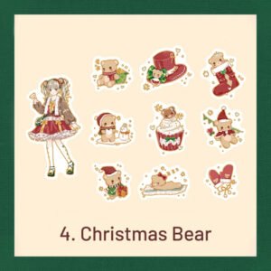 Cute Cartoon Christmas Bronzing Washi Sticker Pack cute cartoon christmas bronzing washi sticker pack diy journal gift decoration a1