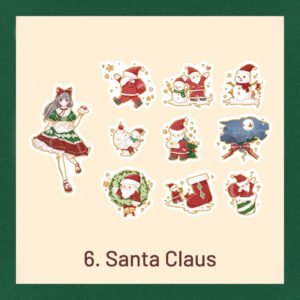 Cute Cartoon Christmas Bronzing Washi Sticker Pack cute cartoon christmas bronzing washi sticker pack diy journal gift decoration b2
