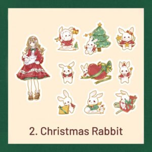 Cute Cartoon Christmas Bronzing Washi Sticker Pack cute cartoon christmas bronzing washi sticker pack diy journal gift decoration b3