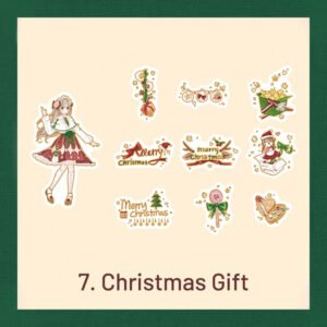 Cute Cartoon Christmas Bronzing Washi Sticker Pack cute cartoon christmas bronzing washi sticker pack diy journal gift decoration sku 1