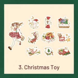 Cute Cartoon Christmas Bronzing Washi Sticker Pack cute cartoon christmas bronzing washi sticker pack diy journal gift decoration sku 2