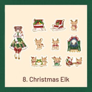 Cute Cartoon Christmas Bronzing Washi Sticker Pack cute cartoon christmas bronzing washi sticker pack diy journal gift decoration sku 3