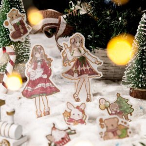 Cute Cartoon Christmas Bronzing Washi Sticker Pack cute cartoon christmas bronzing washi sticker pack diy journal gift decoration sku 4