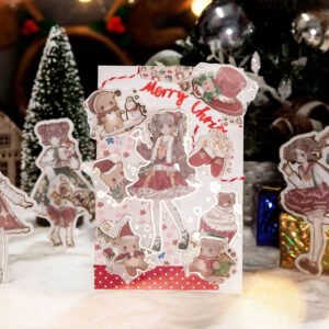 Cute Cartoon Christmas Bronzing Washi Sticker Pack cute cartoon christmas bronzing washi sticker pack diy journal gift decoration sku 5