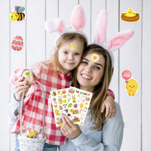 Cute Cartoon Easter Vinyl Stickers - 4 Sheets cute cartoon easter vinyl stickers 4 sheets b