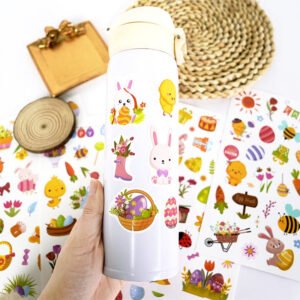 Cute Cartoon Easter Vinyl Stickers - 4 Sheets cute cartoon easter vinyl stickers 4 sheets b2