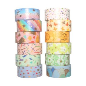 Cute Cartoon Foil Stamped Basic Washi Tape Set (12 Rolls) cute cartoon foil stamped basic washi tape set 12 rolls b2
