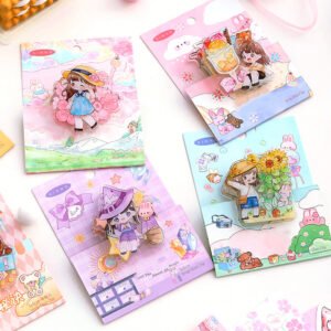 Cute Cartoon Girl Acrylic Binder Clip cute cartoon girl acrylic binder clip a