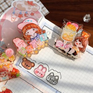 Cute Cartoon Girl Acrylic Binder Clip cute cartoon girl acrylic binder clip b3