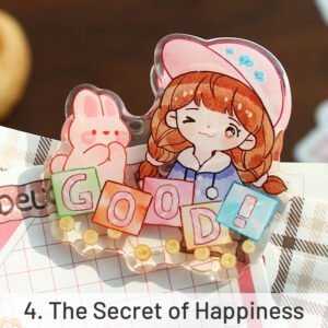 Cute Cartoon Girl Acrylic Binder Clip cute cartoon girl acrylic binder clip sku 4