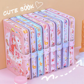 Cute Cartoon Girl Colored Page Journal Notebook Set