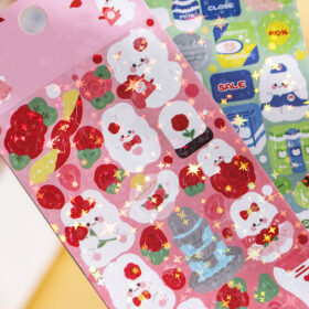 Cute Cartoon Pet Rabbit Bear Sticker