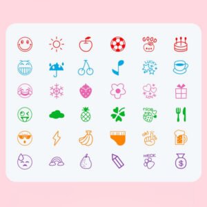 Cute Cartoon Style Scrapbook Stamp Set cute cartoon style scrapbook stamp set b3