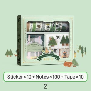 Cute Cartoon Washi Tape Note Paper Sticker Stationery Set cute cartoon washi tape note paper sticker stationery set 2