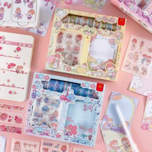 Cute Cartoon Washi Tape Note Paper Sticker Stationery Set cute cartoon washi tape note paper sticker stationery set af