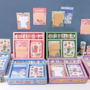 Cute Cartoon Washi Tape Note Paper Sticker Stationery Set cute cartoon washi tape note paper sticker stationery set aq