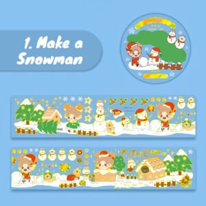 cute christmas bronzing washi tape make a snowman