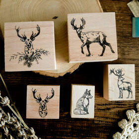 Cute Elk Animal Wooden Rubber Stamp