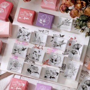 Cute Flower Plant Clear Acrylic Rubber Stamp