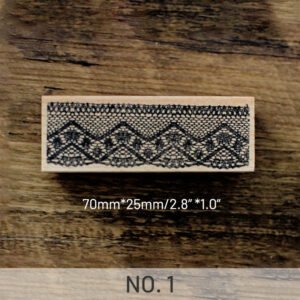 cute lace border wooden rubber stamp sku 1