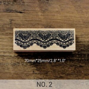 cute lace border wooden rubber stamp sku 2