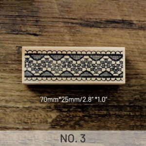 cute lace border wooden rubber stamp sku 3