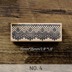 cute lace border wooden rubber stamp sku 4