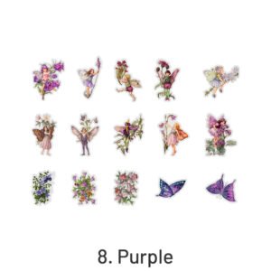 Cute Little Flower Fairy Boxed Clear Transparent Sticker cute little flower fairy boxed pet sticker sku 8