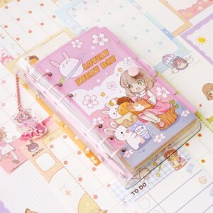 cute little milk ball girl heart soft shell loose leaf diary 4