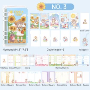 cute little milk ball girl heart soft shell loose leaf diary 7