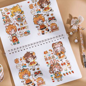 Cute Cartoon Girls Journal Washi Tape cute parade series cartoon characters tape
