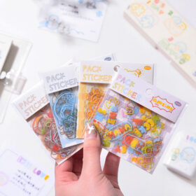 Cute Simple Line Crayon Clear Clear Transparent Sticker Pack