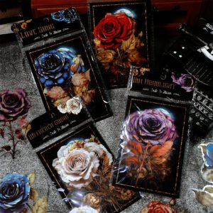 Dark Gothic Style Rose Clear Transparent Stickers