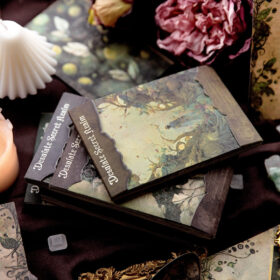 Dark Halloween Scrapbook Paper - Forest, Rose, Steampunk, Architecture