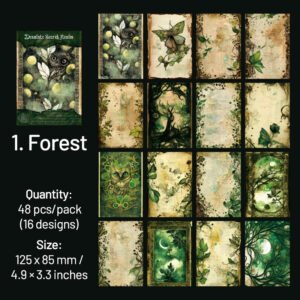 dark halloween scrapbook paper forest rose steampunk architecture sku 1
