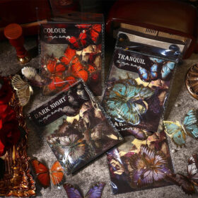 Dark Hot Stamping Gold Butterfly Clear Transparent Stickers