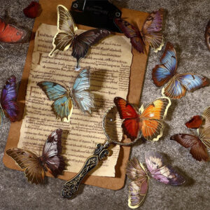 Dark Hot Stamping Gold Butterfly Clear Transparent Stickers Back View -