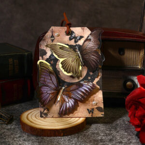 Dark Hot Stamping Gold Butterfly Clear Transparent Stickers Package View -