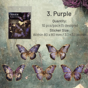 Dark Hot Stamping Gold Butterfly Clear Transparent Stickers View 11 -