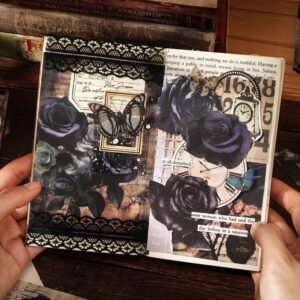 dark night rose series dark retro style decorative background paper 14