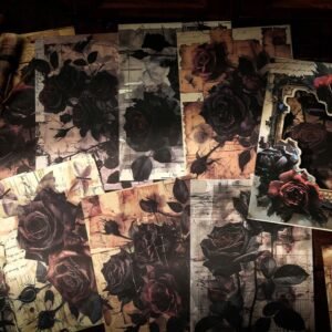 dark night rose series dark retro style decorative background paper 16