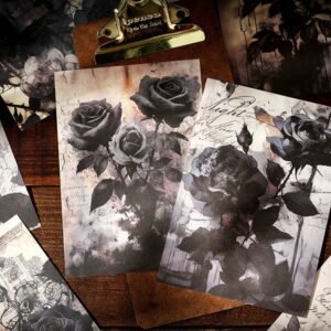 dark night rose series dark retro style decorative background paper 18