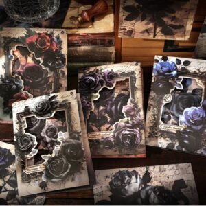 dark night rose series dark retro style decorative background paper 21