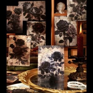 dark night rose series dark retro style decorative background paper 24