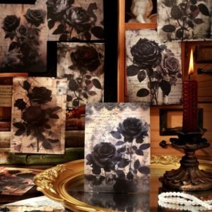 dark night rose series dark retro style decorative background paper 6